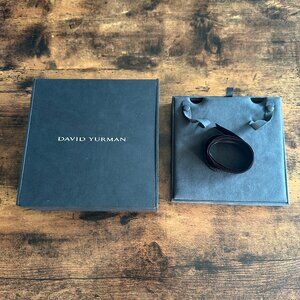 David Yurman Empty Black Leather Large Necklace Pendant Box